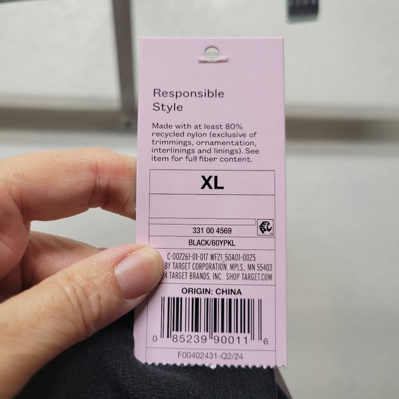 Wild Fable Womens Ribbed Square Neck Line Crop Top Black NWT - Picture 3 of 5